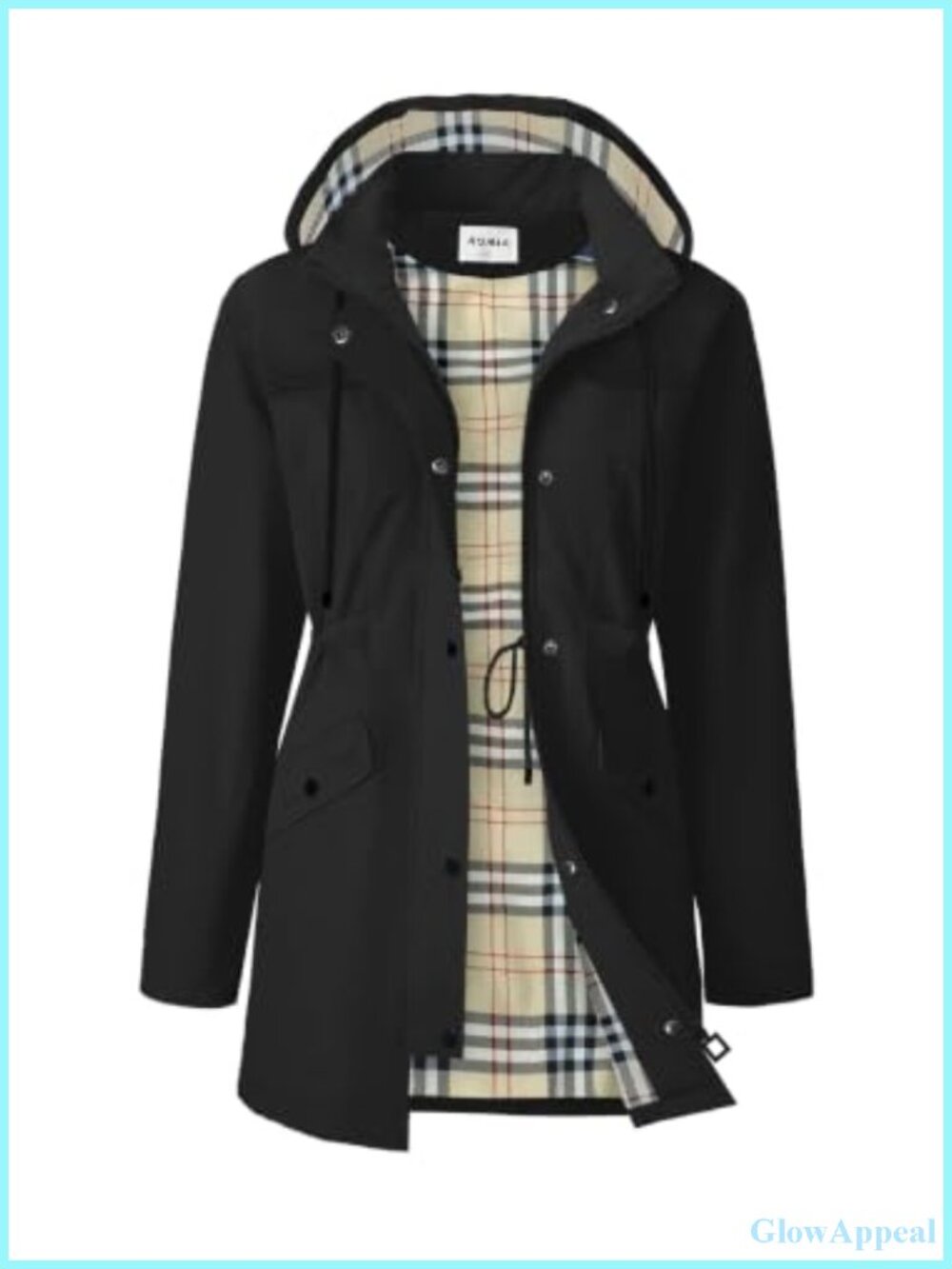 Waterproof Long Rain Trench Coat Lined Windbreaker for Outdoor All Seasons
